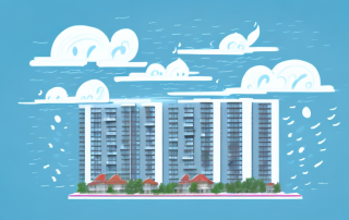 A condominium building with different elements like fire