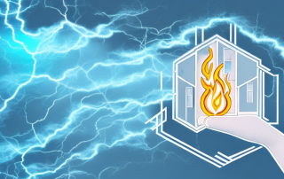 A rented apartment with visible elements like fire