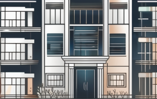 A building being shielded by symbolic elements like fire