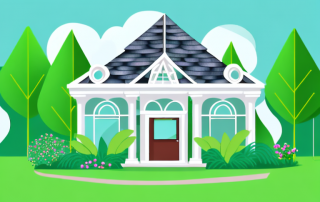 A charming garden house surrounded by lush greenery