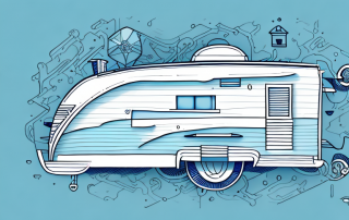 A caravan with visible protective layers or shields