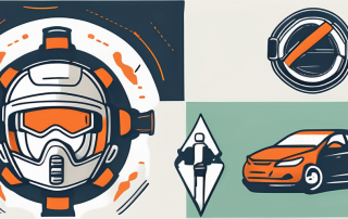 Various safety equipment like a helmet
