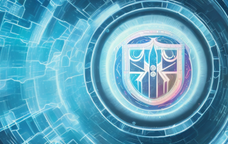 A sturdy building shielded by a transparent