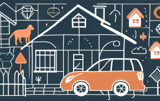 A safety net enveloping various symbols of a family home