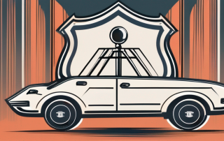 A car surrounded by a shield symbolizing protection