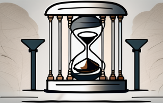 A sandglass with legal scales inside
