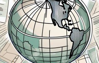 A globe surrounded by various insurance policy documents and a protective shield