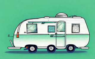 A caravan parked in a scenic campground