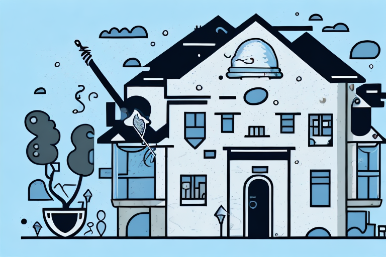 A house with a protective shield symbolizing insurance
