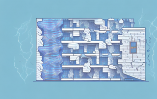 A residential building split in two