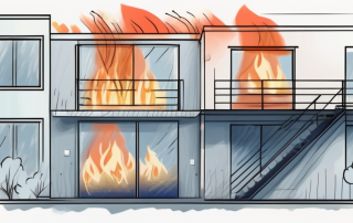 A residential building being affected by elemental damages such as fire