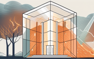 A residential building being shielded by a symbolic