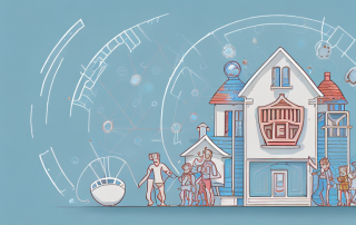 A family home with a protective shield symbolizing insurance