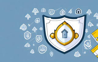 A safety shield symbolically protecting a house