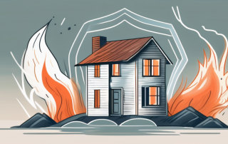 A house being shielded from various natural elements like fire