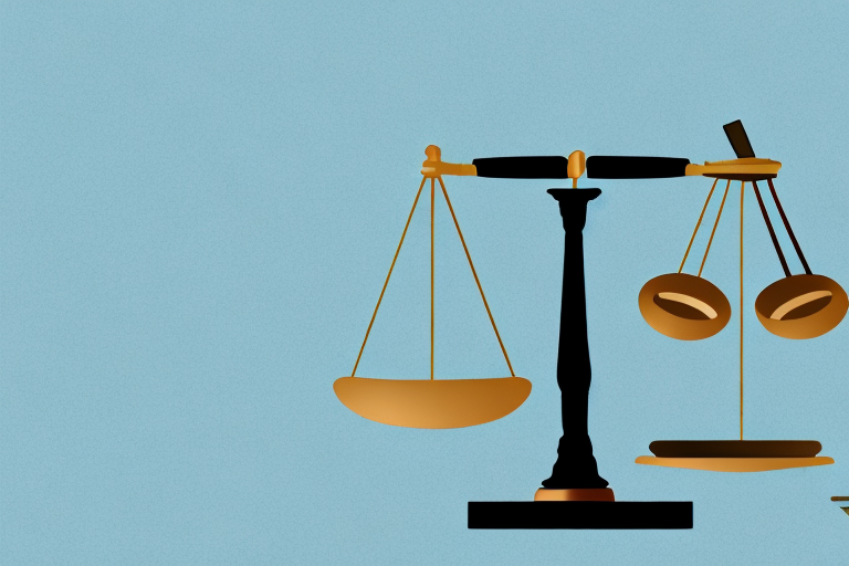 A scale balancing a house and a gavel