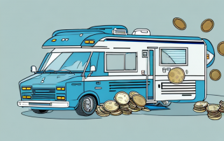 A motorhome with a broken window