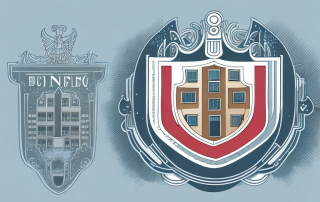 A german apartment building with a symbolic insurance shield overlay