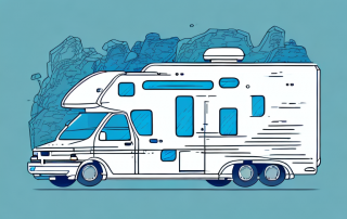 A motorhome with a protective shield around it