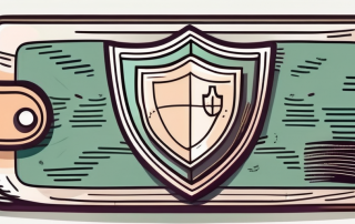 A wallet with banknotes and a shield