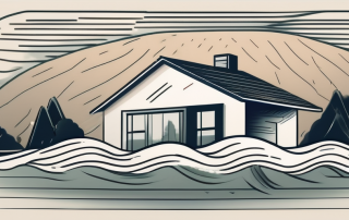 A sturdy house standing strong amidst a rising flood