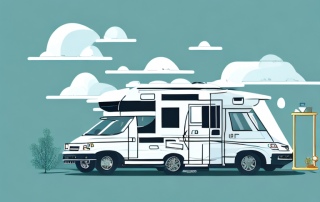 A motorhome parked amidst a serene landscape
