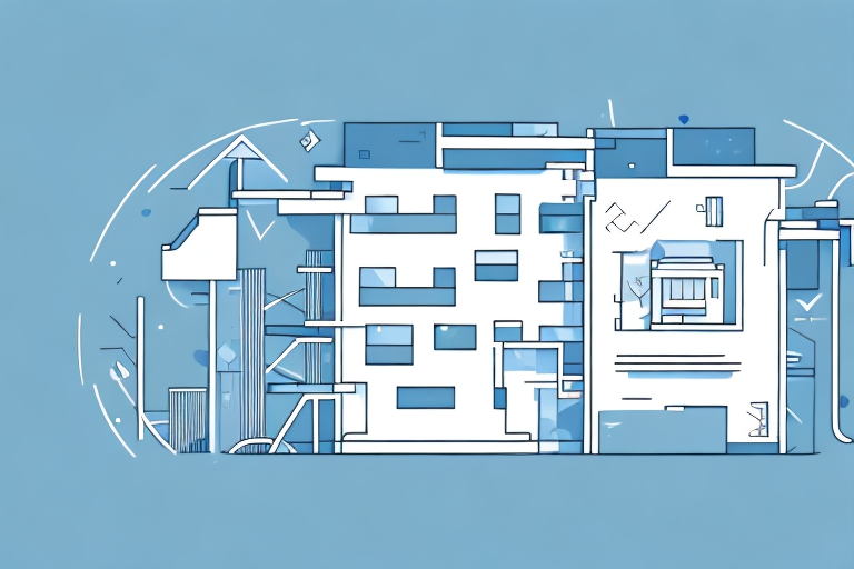 A residential building with visible utility lines and meter