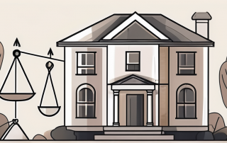 A house with a scale of justice on top of it