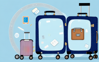 A suitcase with a protective shield