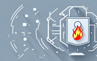 A residential building with visible safety features like fire extinguishers and security cameras