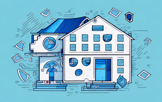 A house with a protective shield symbolizing the concept of residual debt insurance