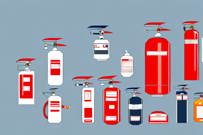 Various types of fire extinguishers placed in different areas of a building
