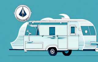 A caravan parked in a scenic outdoor setting