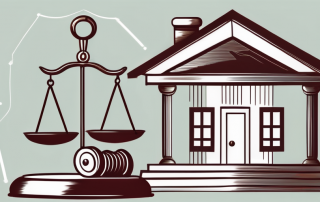 A set of scales balancing a house and a gavel