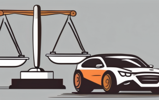 A scale balancing a car and a gavel