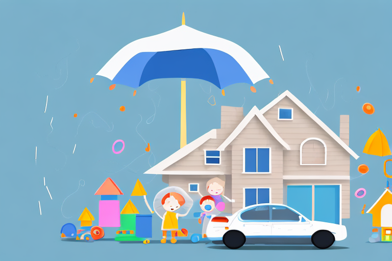 A protective umbrella covering a house