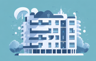 A residential building with a protective shield around it symbolizing the insurance coverage from debeka