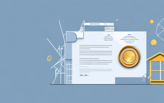 A residential building with visible insurance policy papers and a coin