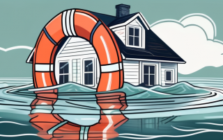 A house surrounded by rising water levels