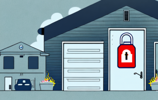 A garage with visible security features such as a sturdy lock