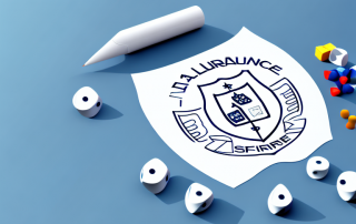 A life insurance policy document next to a safety shield