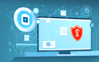 A computer with a broken lock symbol on the screen