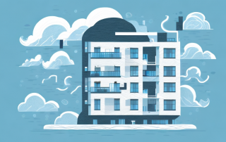 A residential building with a protective shield symbolizing insurance