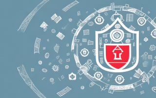 A house surrounded by different symbols of insurance such as a shield