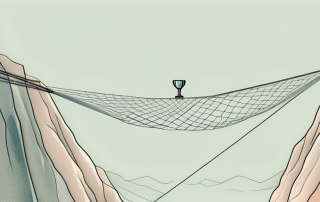 A tightrope stretched over a chasm