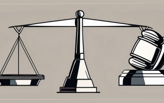 A scale balancing a gavel and a hard hat