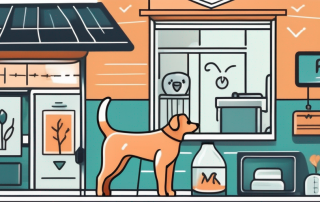 A veterinary clinic with a pet insurance policy document next to it