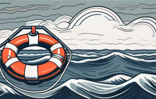 A life buoy in the middle of a stormy sea