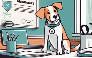 A dog wearing a bandage and a stethoscope around its neck