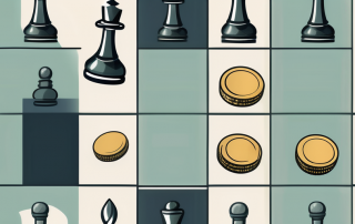 A chess board with chess pieces strategically placed
